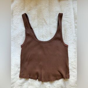 brown crop top
